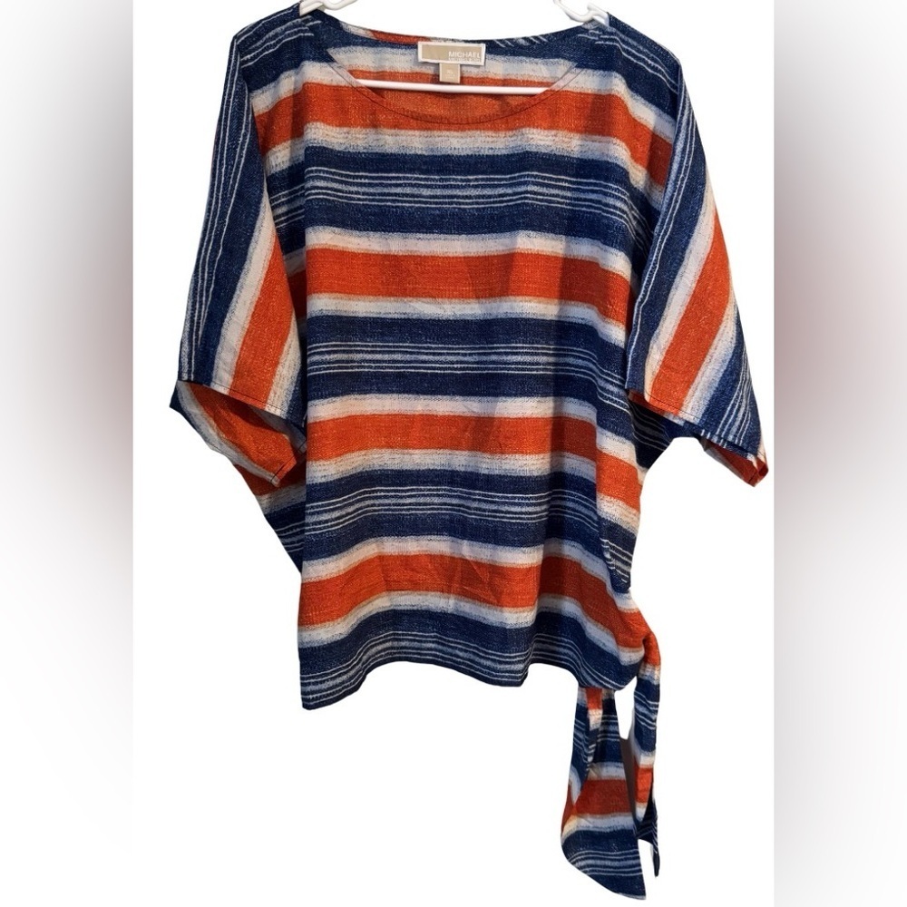 MICHAEL Michael Kors Navy, Red & White Striped Short Sleeve Tunic - Picture 3 of 8